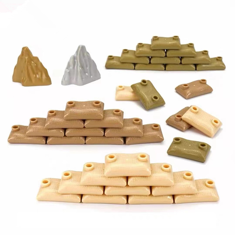 50 adet MOC askeri kum torbası - Lego Minifigure Holder incelemesi ve fiyatı